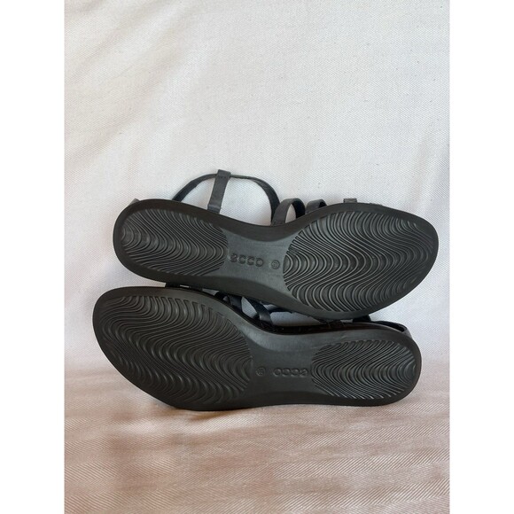Ecco Gray Gladiator Flat Sandals, Open‎ Toe, Covered Heel, Buckles Women  39/ 9 - Picture 9 of 12